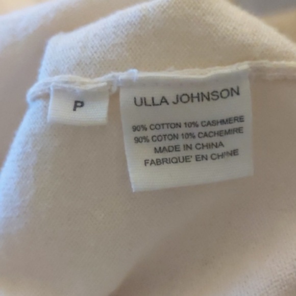 NWOT Ulla Johnson Cashmere Blend Sweater Oversized Fringe Trim Ivory Sz P (XS) - Picture 5 of 5